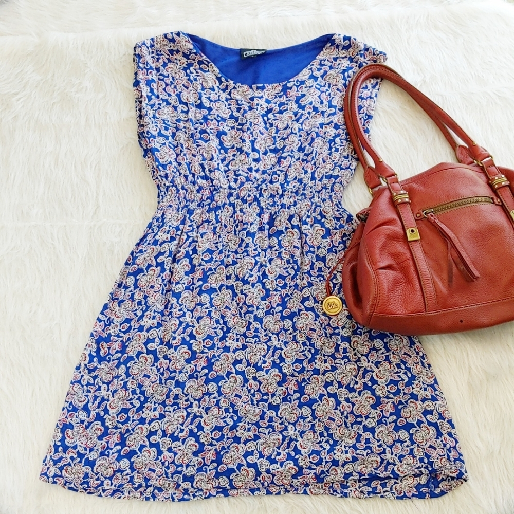 Angie blue, red and white dress Sz L